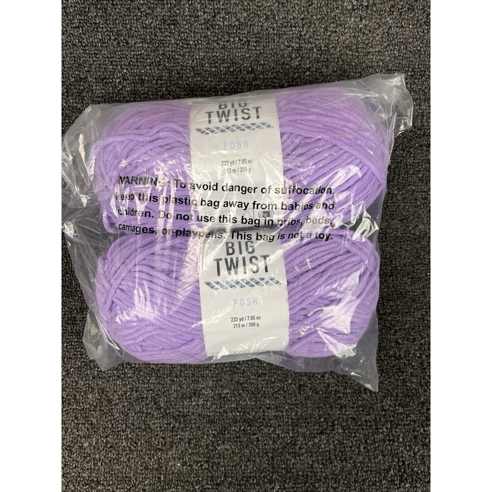 Lot Of 2 Big Twist Posh Ube Milk Tea Yarn JF24-006 233yd 7oz Each Discontinued